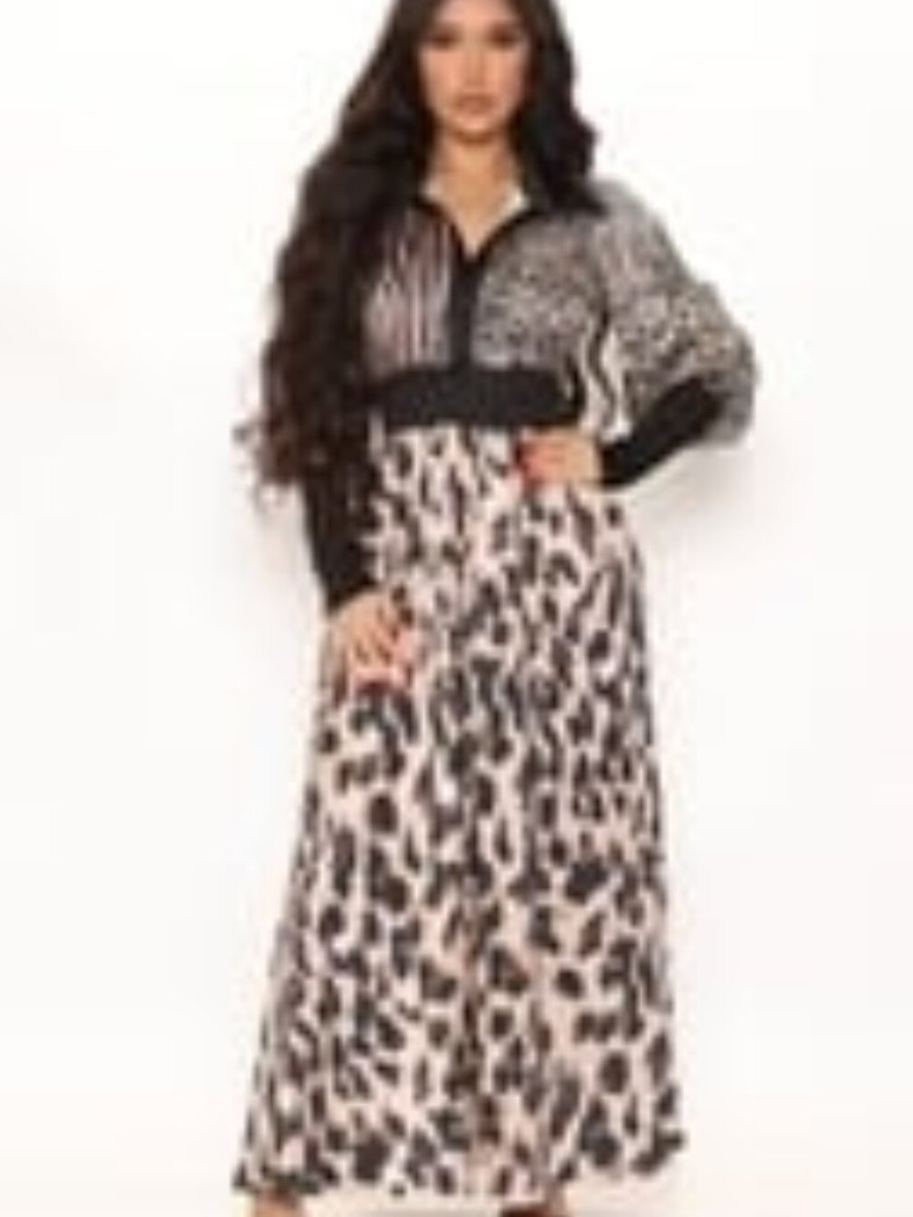Fashion Nova “Weekend Oasis” Satin Maxi Dress — Size 2X (Brown/Combo)